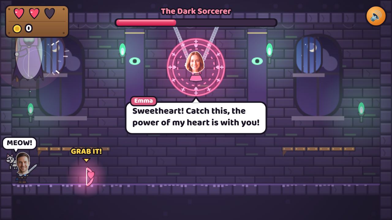 The boss battle in the sorcerer's tower